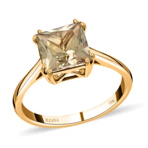 Certified and Appraised Iliana 18K Yellow Gold AAA Turkizite Solitaire Ring (Size 6.0) 3.00 ctw