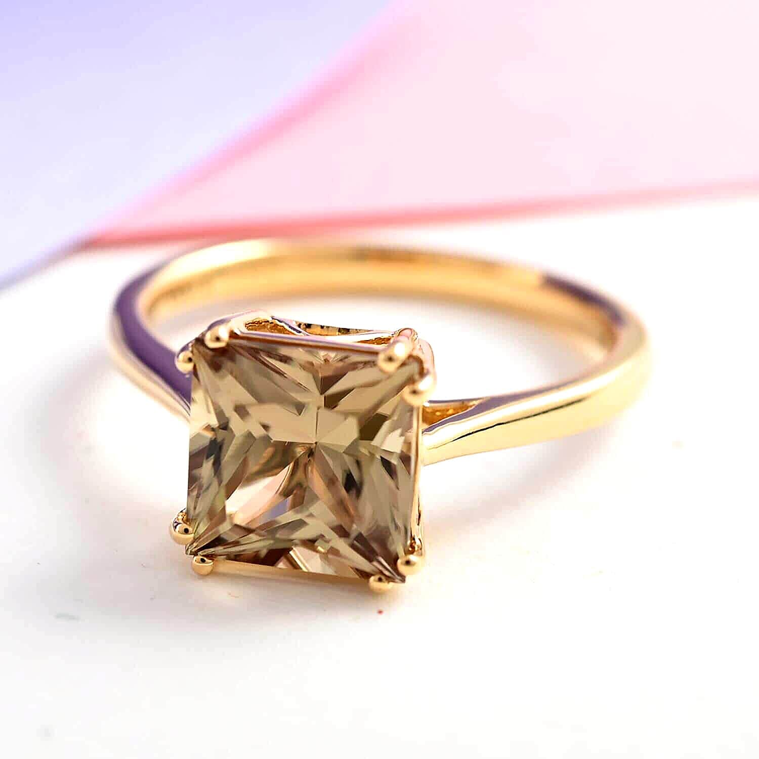 Certified and Appraised Iliana 18K Yellow Gold AAA Turkizite Solitaire Ring (Size 6.0) 3.00 ctw