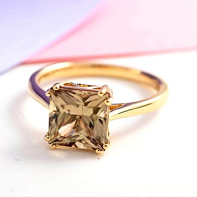 Certified and Appraised Iliana 18K Yellow Gold AAA Turkizite Solitaire Ring (Size 6.0) 3.00 ctw