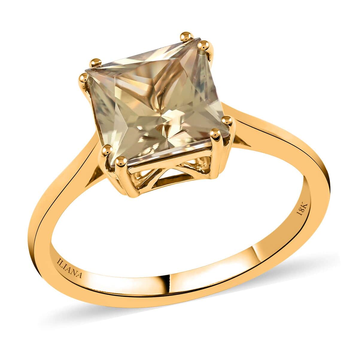 Certified and Appraised Iliana 18K Yellow Gold AAA Turkizite Solitaire Ring (Size 9.0) 3.00 ctw image number 0