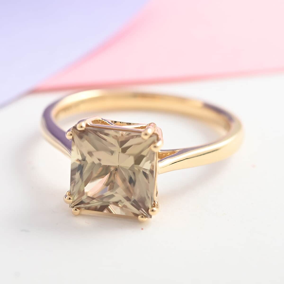 Certified and Appraised Iliana 18K Yellow Gold AAA Turkizite Solitaire Ring (Size 9.0) 3.00 ctw image number 1