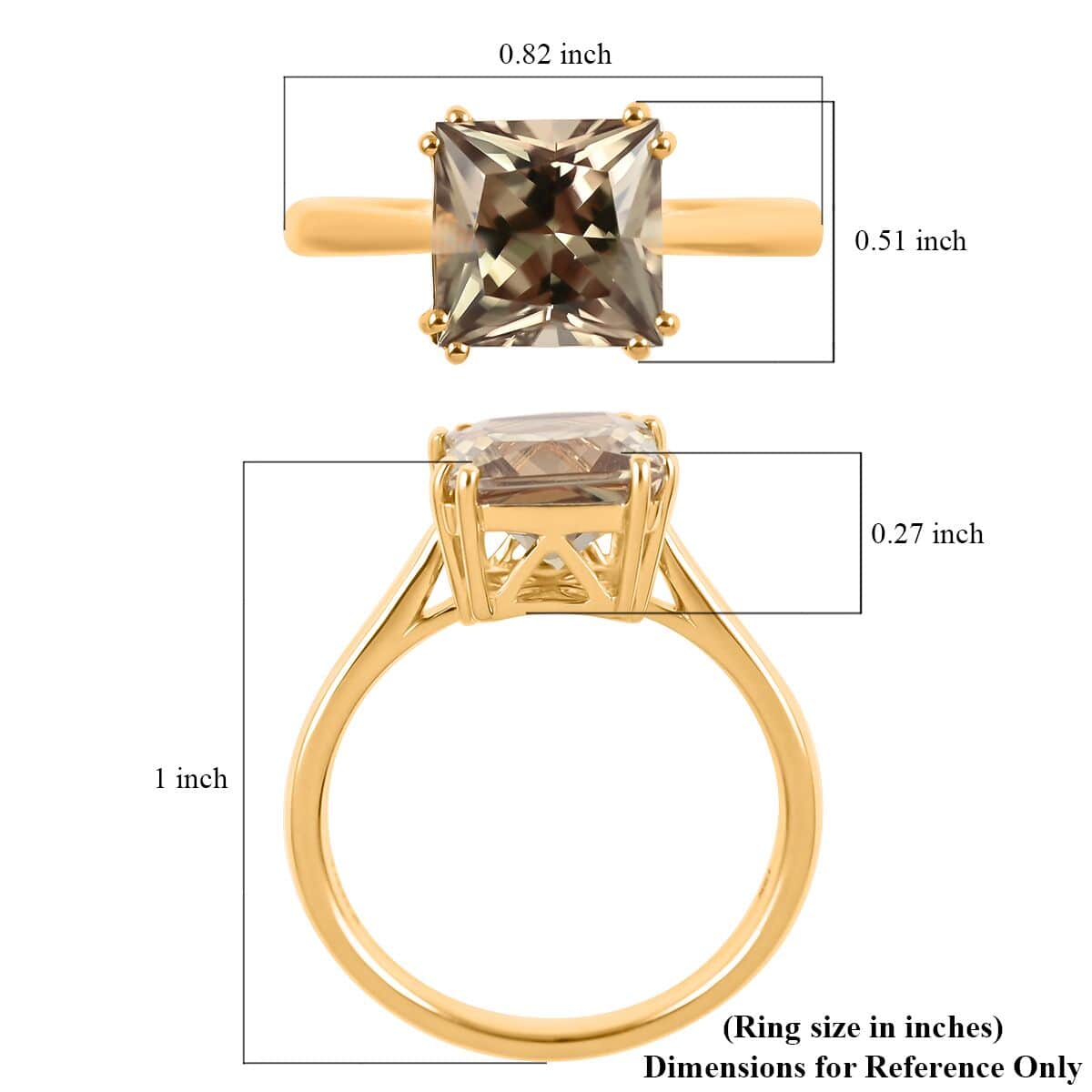 Certified and Appraised Iliana 18K Yellow Gold AAA Turkizite Solitaire Ring (Size 9.0) 3.00 ctw image number 5