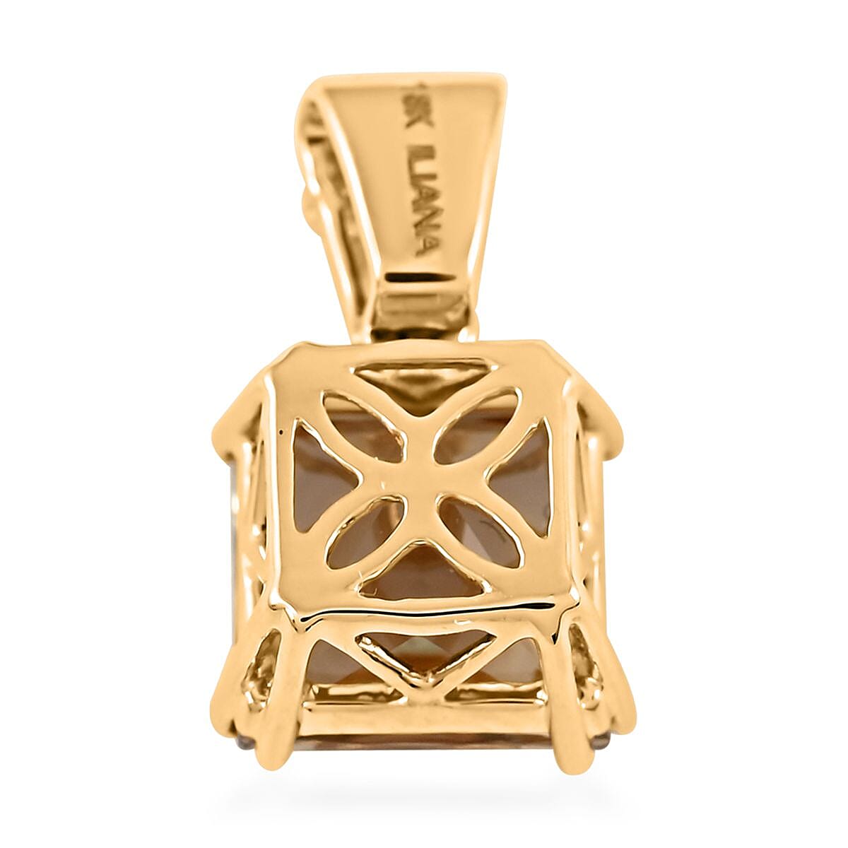 Certified and Appraised Iliana 18K Yellow Gold AAA Turkizite and G-H SI Diamond Pendant 3.10 ctw