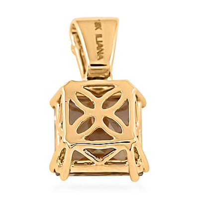 Certified and Appraised Iliana 18K Yellow Gold AAA Turkizite and G-H SI Diamond Pendant 3.10 ctw
