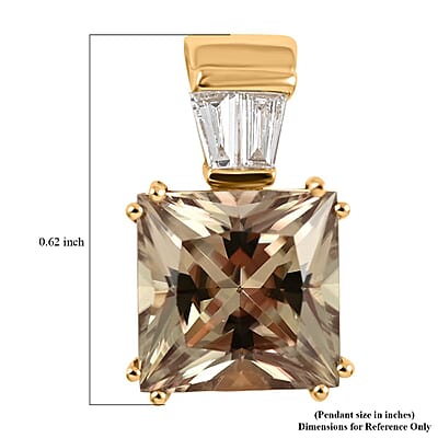 Certified and Appraised Iliana 18K Yellow Gold AAA Turkizite and G-H SI Diamond Pendant 3.10 ctw