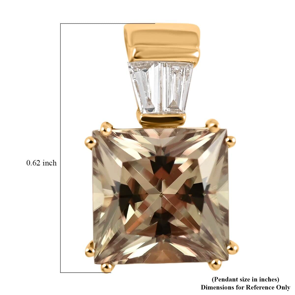 Certified and Appraised Iliana 18K Yellow Gold AAA Turkizite and G-H SI Diamond Pendant 3.10 ctw image number 5