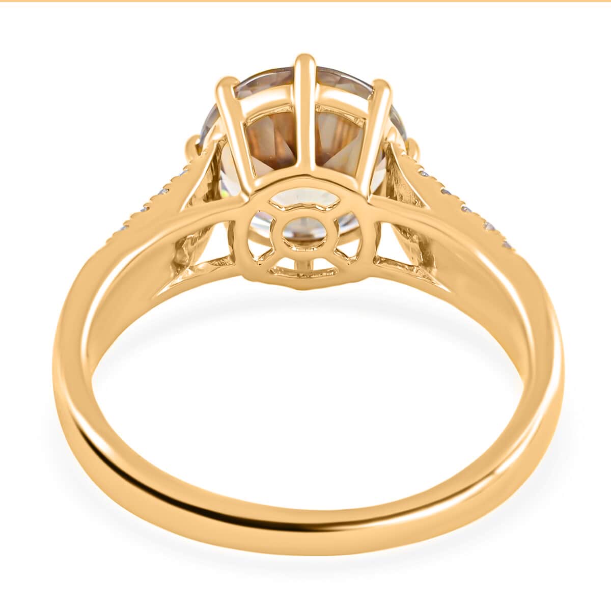 Certified & Appraised ILIANA 18K Yellow Gold AAA Turkizite and G-H SI Diamond Ring 5.50 Grams 3.30 ctw image number 4