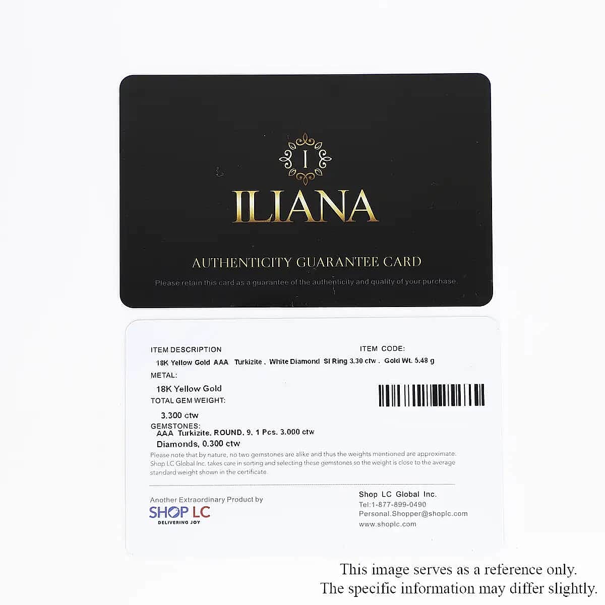 Certified and Appraised Iliana AAA Turkizite and G-H SI Diamond 3.30 ctw Ring in 18K Yellow Gold (Size 7.0) 5.50 Grams
