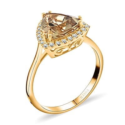 Certified & Appraised Iliana 18K Yellow Gold AAA Turkizite and G-H SI Diamond Ring (Size 6.0) 2.80 ctw
