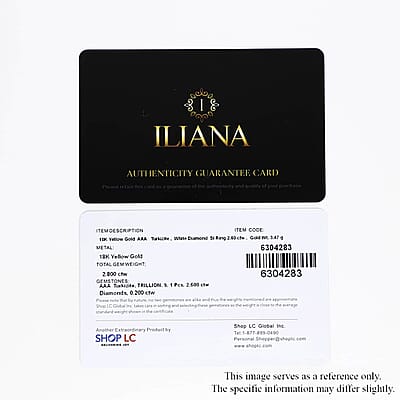 Certified & Appraised Iliana 18K Yellow Gold AAA Turkizite and G-H SI Diamond Ring (Size 6.0) 2.80 ctw
