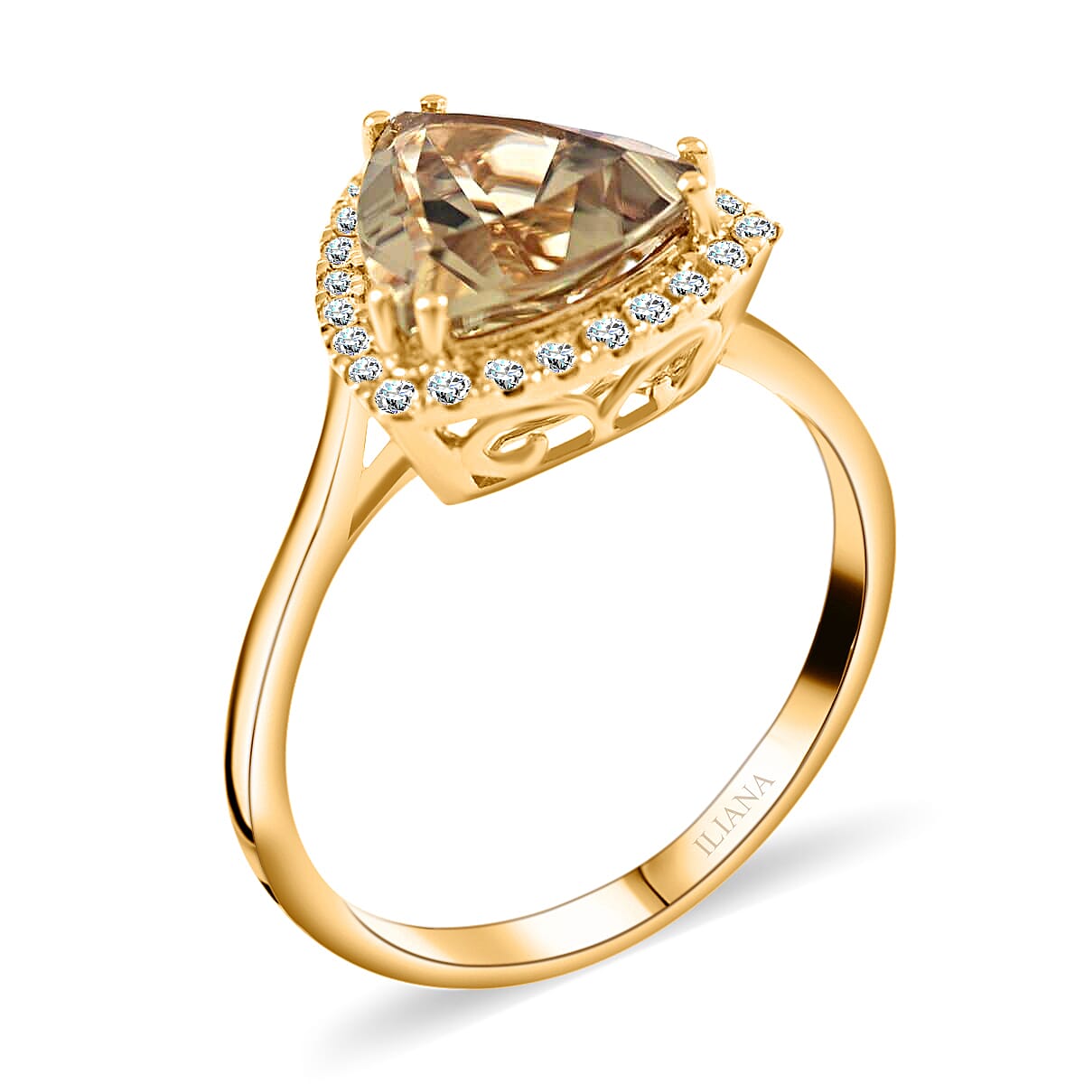 Certified & Appraised Iliana 18K Yellow Gold AAA Turkizite and G-H SI Diamond Ring (Size 9.0) 3.50 Grams 2.80 ctw image number 3