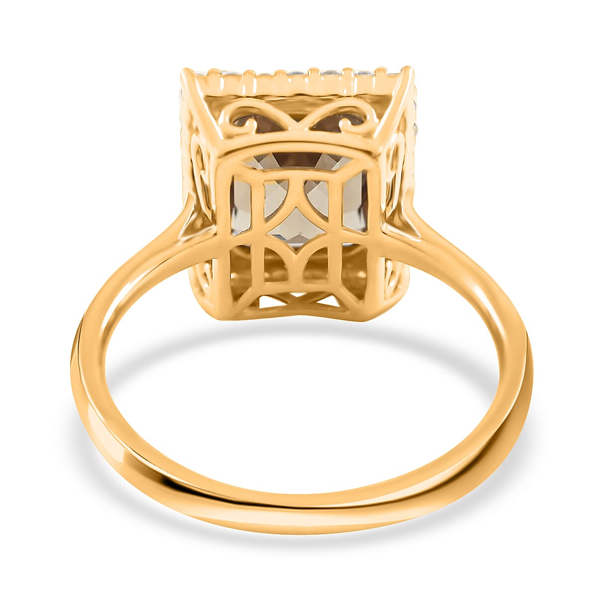 Certified and Appraised Iliana AAA Turkizite and G-H SI Diamond 4.35 ctw Halo Ring in 18K Yellow Gold (Size 7.0) 4.10 Grams (Del. in 10-15 Days)  image number 4