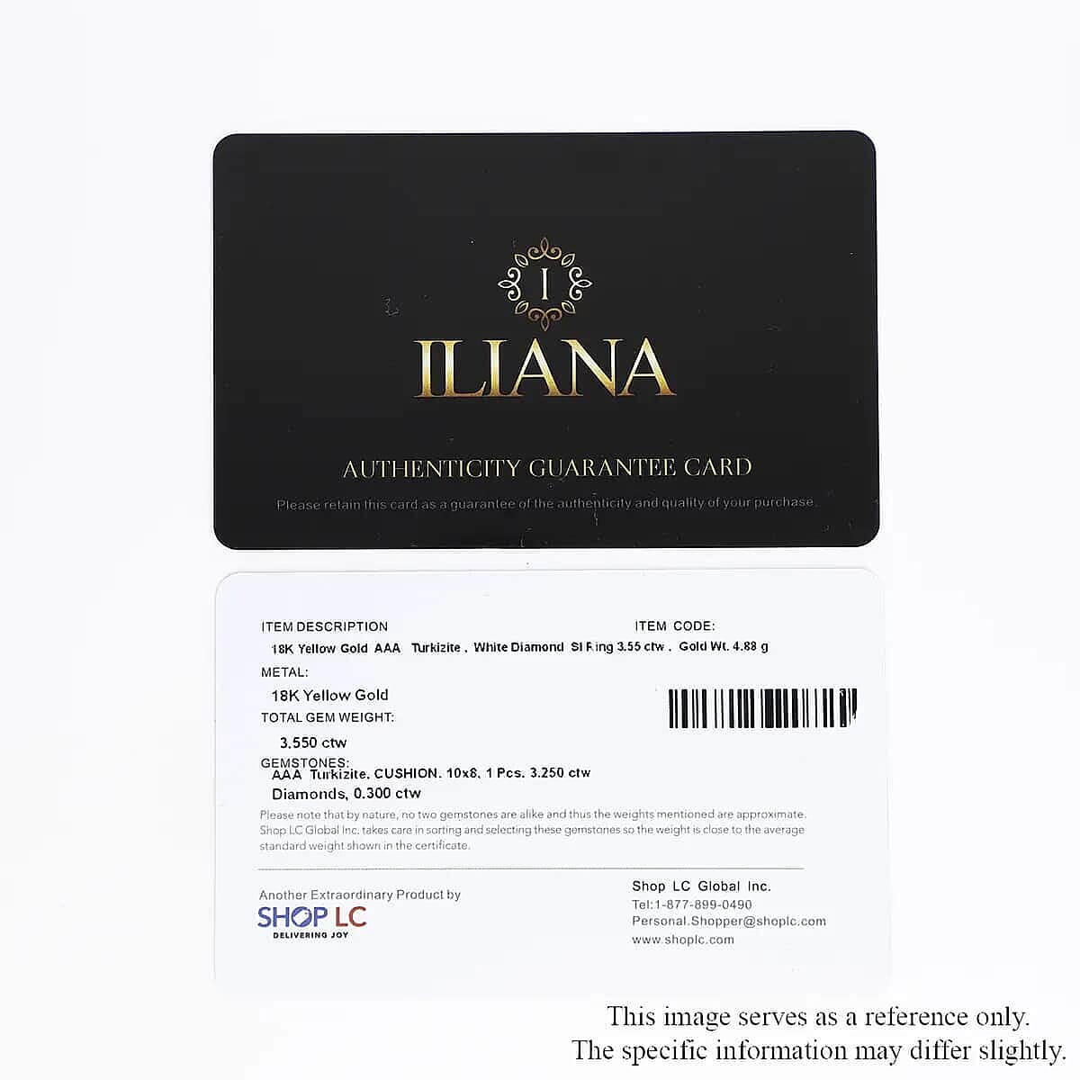 Certified and Appraised Iliana 18K Yellow Gold AAA Turkizite and G-H SI Diamond Ring (Size 6.0) 4.90 Grams 3.55 ctw