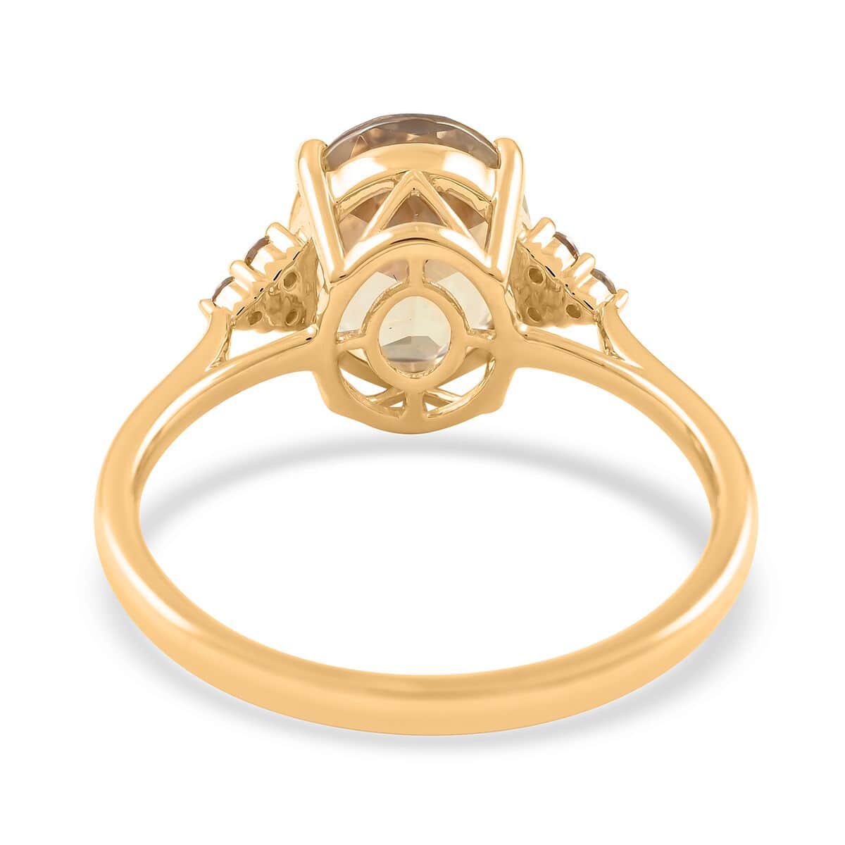 Doorbuster Certified & Appraised LUXORO 14K Yellow Gold AAA Turkizite and G-H I2 Diamond Ring 2.35 Grams 3.00 ctw image number 4
