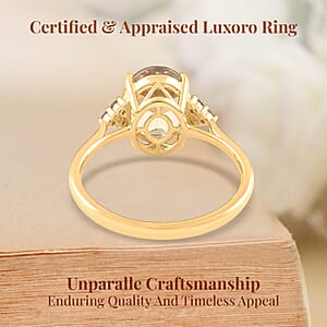 Certified and Appraised Luxoro AAA Turkizite and G-H I2 Diamond 3.00 ctw Ring in 14K Yellow Gold (Size 8.0)