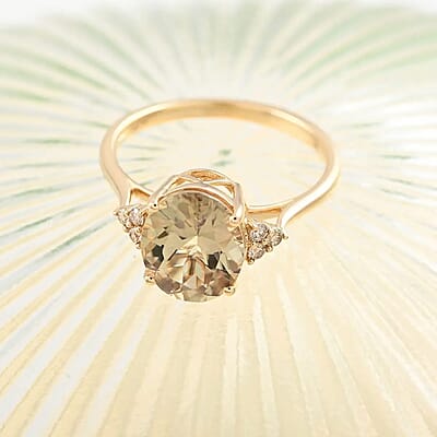 Certified and Appraised Luxoro 14K Yellow Gold AAA Turkizite and G-H I2 Diamond Ring (Size 10.0) 3.00 ctw