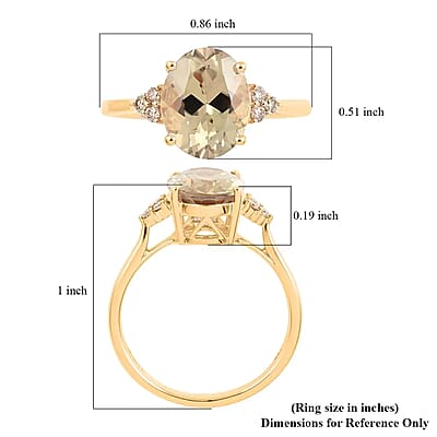 Certified and Appraised Luxoro 14K Yellow Gold AAA Turkizite and G-H I2 Diamond Ring (Size 10.0) 3.00 ctw