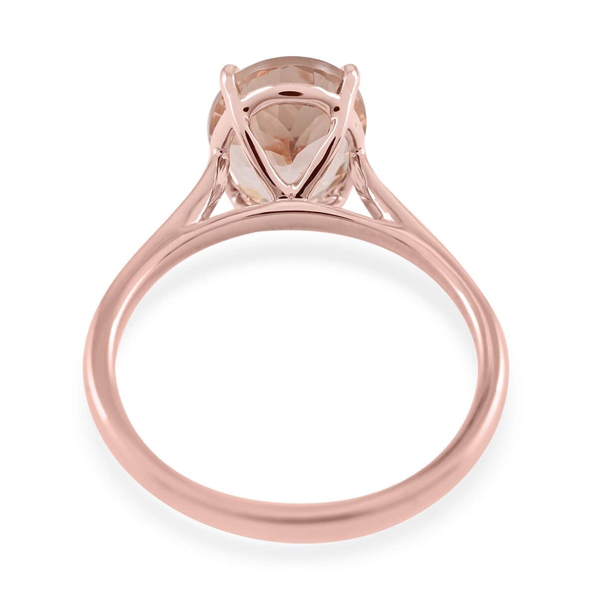 Luxoro 14K Rose Gold AAA Marropino Morganite Ring (Size 6.0) 2.60 ctw image number 4