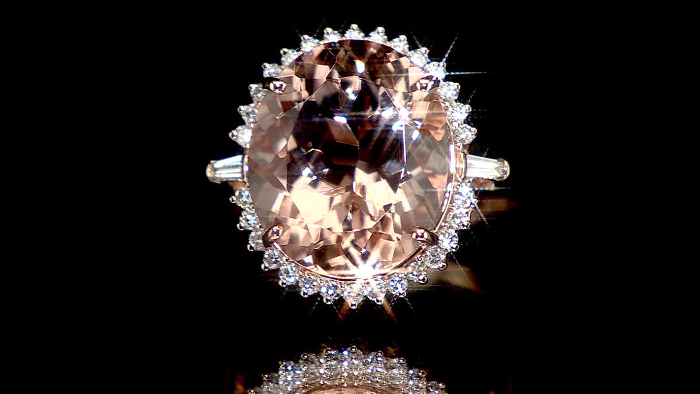 Doorbuster Certified & Appraised ILIANA 18K Rose Gold AAA Marropino Morganite and G-H SI Diamond Ring 3.45 Grams 8.60 ctw