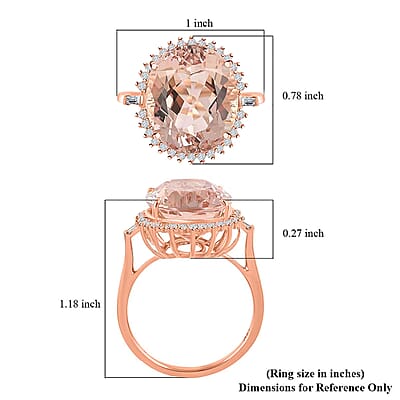 Certified and Appraised Iliana 18K Rose Gold AAA Marropino Morganite and G-H SI Diamond Ring (Size 6.0) 8.60 ctw
