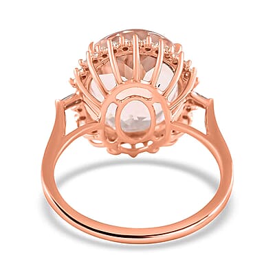 Certified and Appraised Iliana 18K Rose Gold AAA Marropino Morganite and G-H SI Diamond Ring (Size 6.0) 8.60 ctw