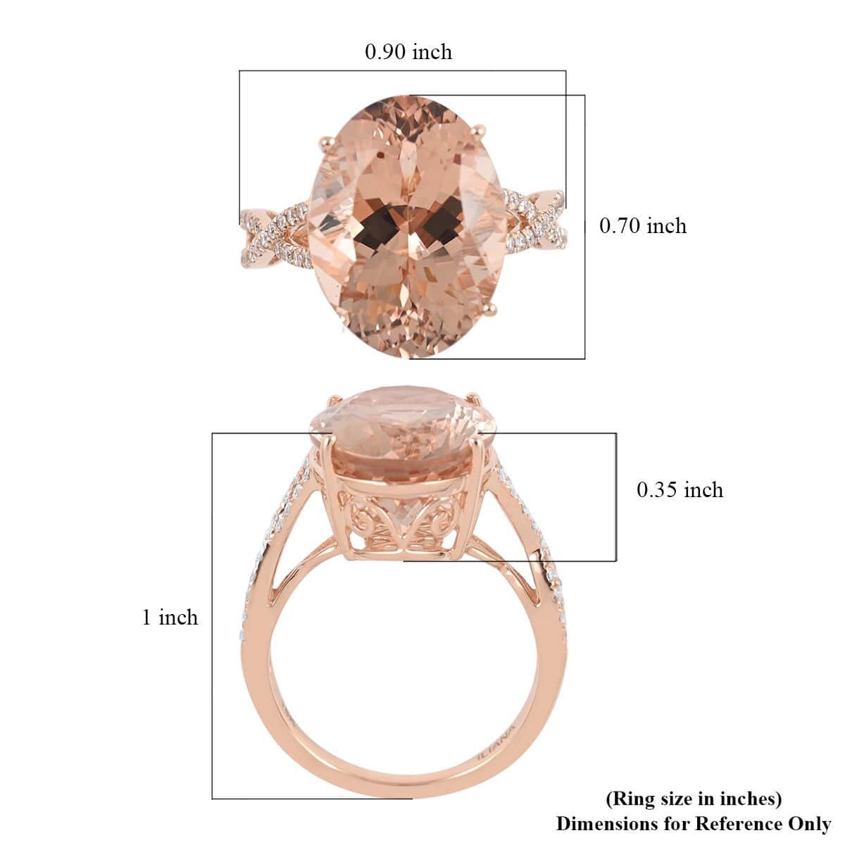 Certified Iliana 18K Rose Gold AAA Marropino Morganite and G-H SI Diamond Ring (Size 9.0) 4.10 Grams 9.00 ctw image number 5