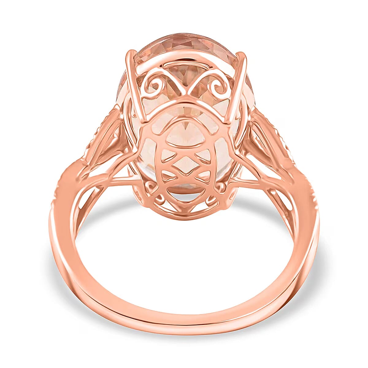 Certified and Appraised Iliana 18K Rose Gold AAA Marropino Morganite and G-H SI Diamond Ring (Size 10.0) 4.10 Grams 9.00 ctw image number 6