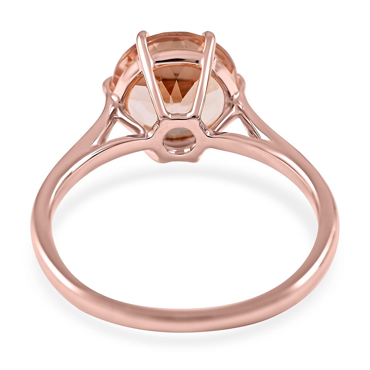 Luxoro 14K Rose Gold AAA Marropino Morganite Solitaire Ring (Size 8.0) 2.65 ctw image number 4