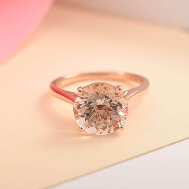 Certified and Appraised Iliana 18K Rose Gold AAA Marropino Morganite and G-H SI Diamond Ring (Size 6.0) 3.60 ctw