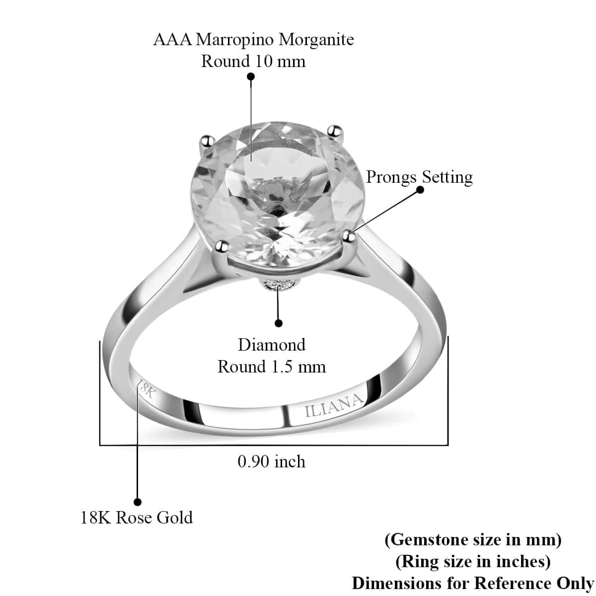 Certified Iliana 18K Rose Gold AAA Marropino Morganite and G-H SI Diamond Ring (Size 6.0) 3.60 ctw image number 5