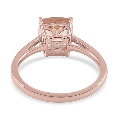 Luxoro 14K Rose Gold AAA Marropino Morganite Solitaire Ring (Size 7.0) 2.25 ctw