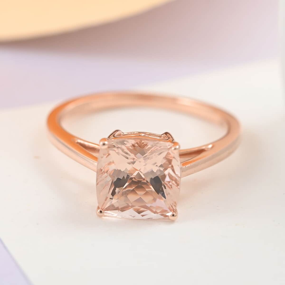 Luxoro 14K Rose Gold AAA Marropino Morganite Solitaire Ring (Size 8.0) 2.25 ctw image number 1