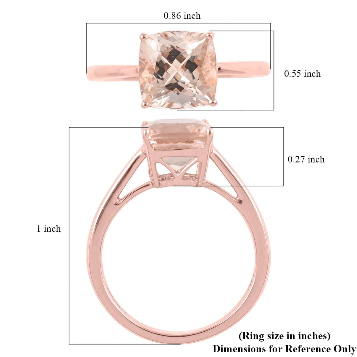 Luxoro 14K Rose Gold AAA Marropino Morganite Solitaire Ring (Size 8.0) 2.25 ctw image number 5