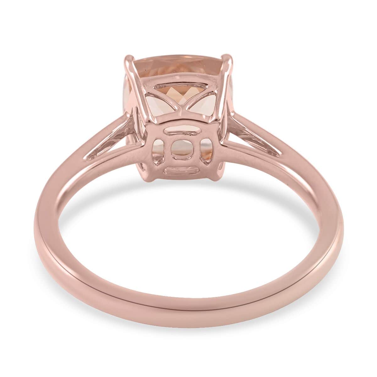Luxoro 14K Rose Gold AAA Marropino Morganite Solitaire Ring (Size 9.0) 2.25 ctw image number 4