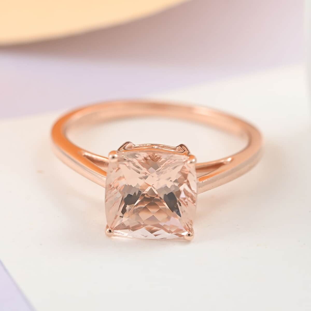 Luxoro 14K Rose Gold AAA Marropino Morganite Solitaire Ring (Size 10.0) 2.25 ctw image number 1