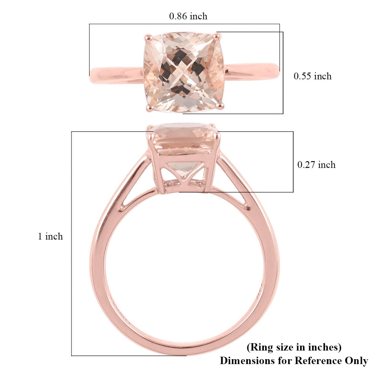 Luxoro 14K Rose Gold AAA Marropino Morganite Solitaire Ring (Size 10.0) 2.25 ctw image number 5