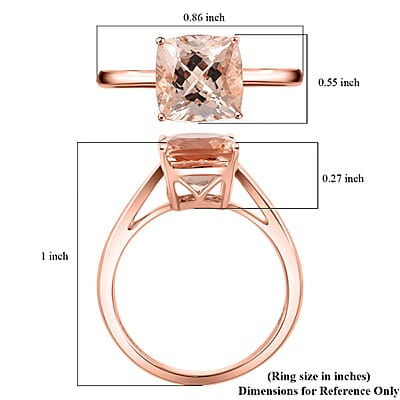Luxoro 14K Rose Gold AAA Marropino Morganite Solitaire Ring (Size 10.0) 2.25 ctw