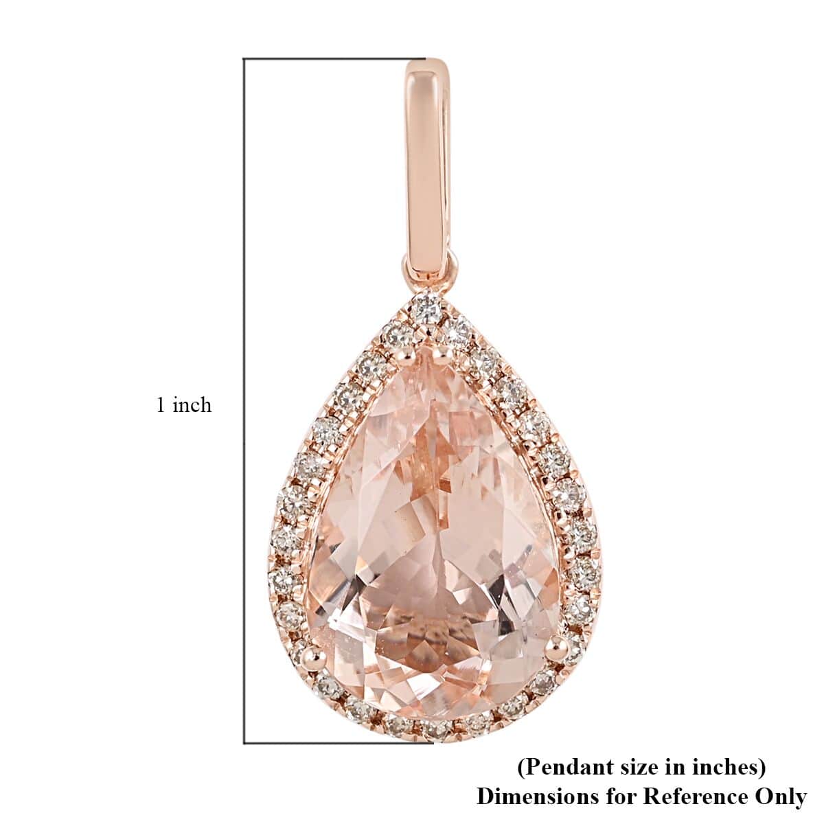 14K Rose Gold Marropino Morganite Necklace, Natural Pink Diamond Accent Necklace, 18 inch Necklace, 14K Rose Gold Necklace 2.70 ctw , Shop LC