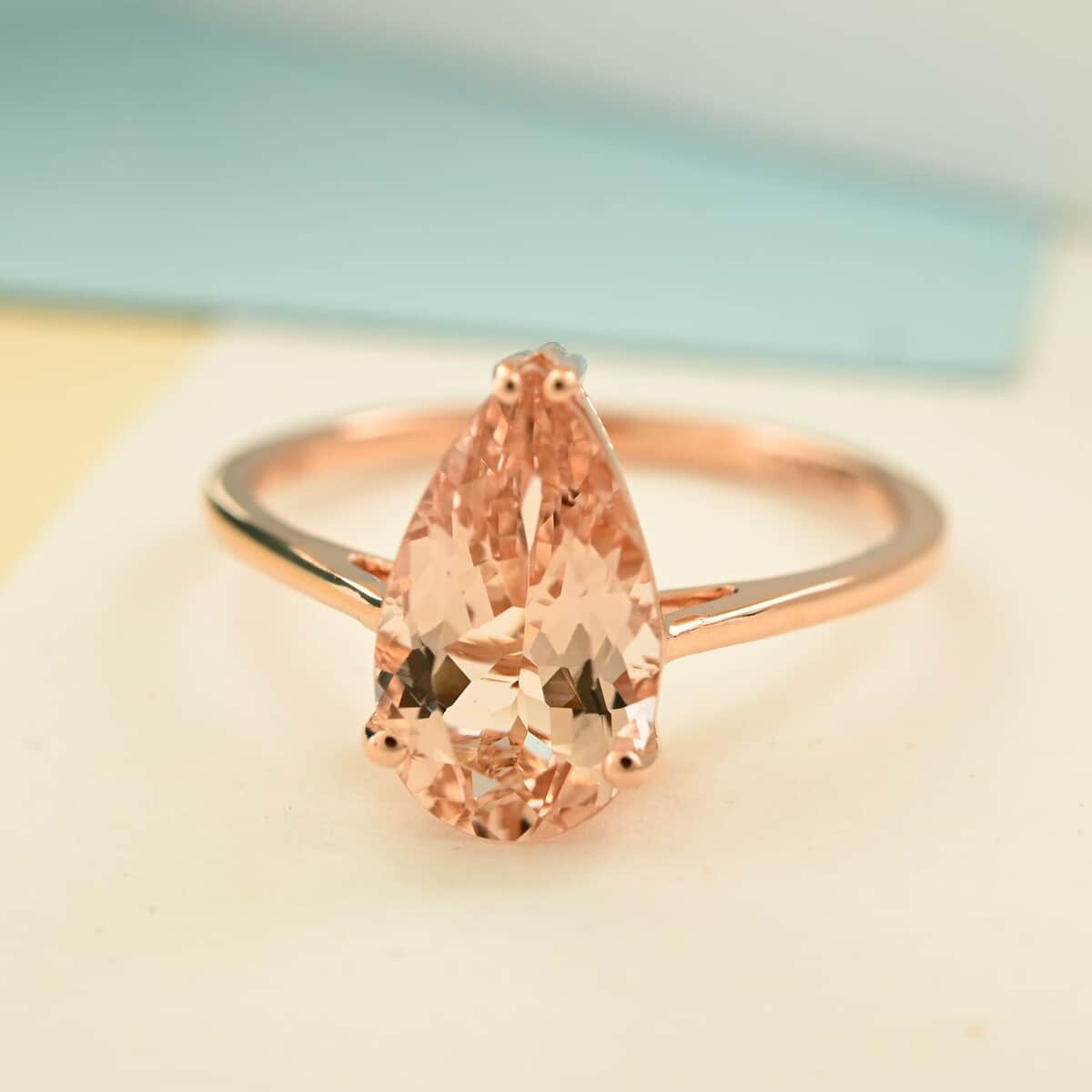 Luxoro 14K Rose Gold AAA Marropino Morganite Solitaire Ring (Size 6.0) 2.15 ctw image number 1