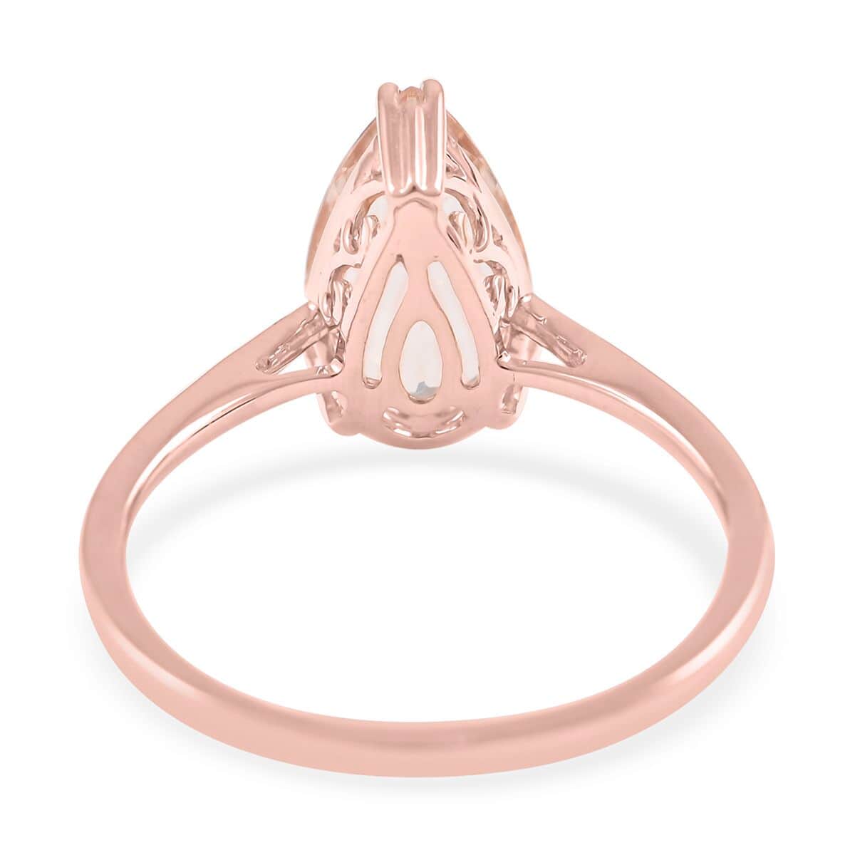 Luxoro 14K Rose Gold AAA Marropino Morganite Solitaire Ring (Size 6.0) 2.15 ctw image number 4