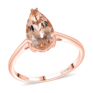 Luxoro AAA Marropino Morganite 2.15 ctw Solitaire Ring in 14K Rose Gold (Size 9.0)