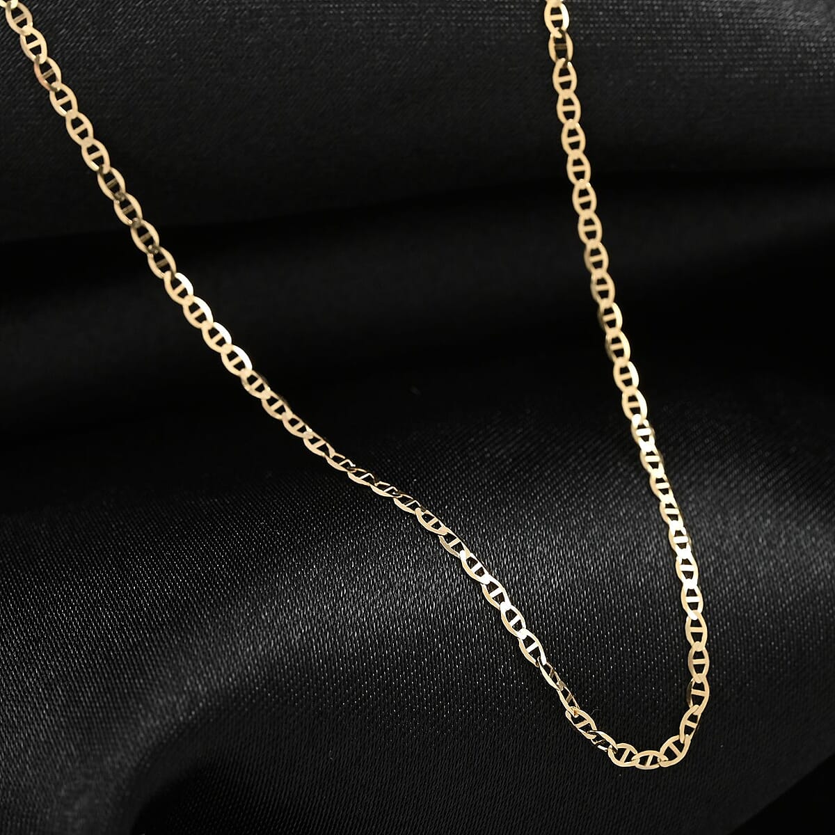 14K Yellow Gold 1.5mm Mariner Necklace 18 Inches 1.10 Grams image number 1