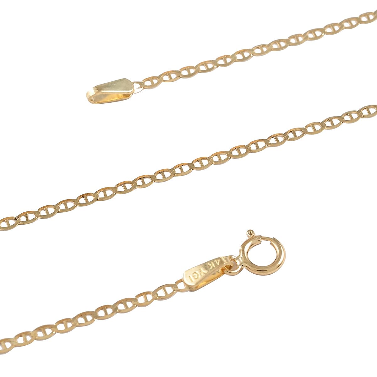 14K Yellow Gold 1.5mm Mariner Necklace 18 Inches 1.10 Grams image number 2