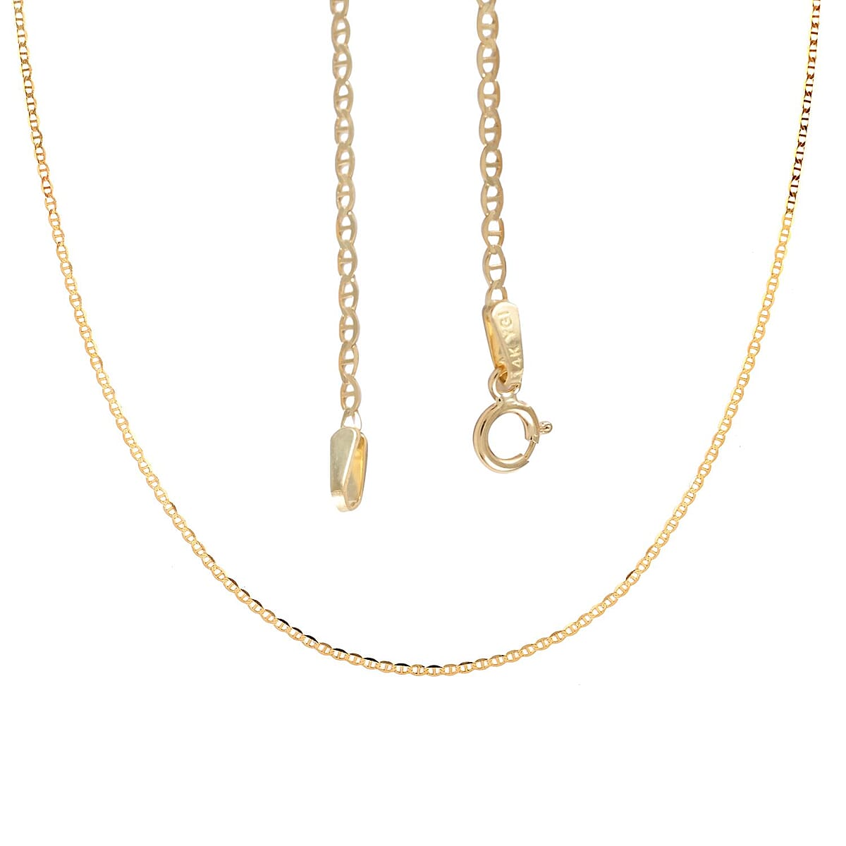 14K Yellow Gold 1.5mm Mariner Necklace 18 Inches 1.10 Grams image number 4