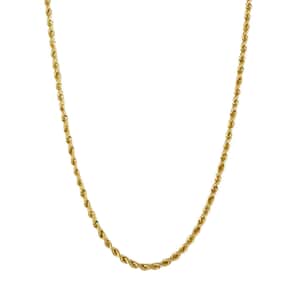 14K Yellow Gold Rope Chain Necklace, Gold Necklace, Gold Gifts 22 Inch Chain Necklace 1.5mm 1.70 Grams