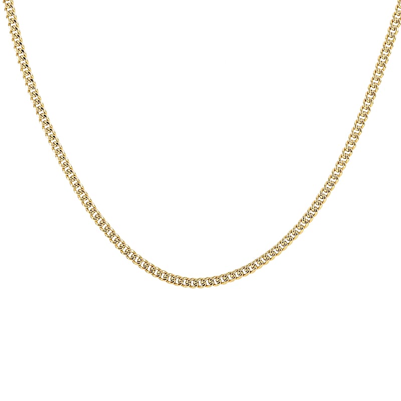 14K Yellow Gold Cuban Chain Necklace, Gold Necklace, Gold Gifts, 20 Inch Chain Necklace 2mm 1.80 Grams