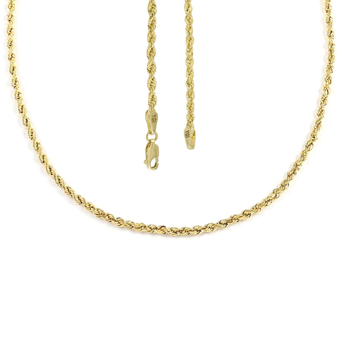 10K Yellow Gold 3mm Rope Necklace 22 Inches 4.80 Grams image number 4