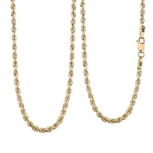 10K Yellow Gold Rope Necklace, Rope Chain Necklace, Gold Chain (24 Inches)