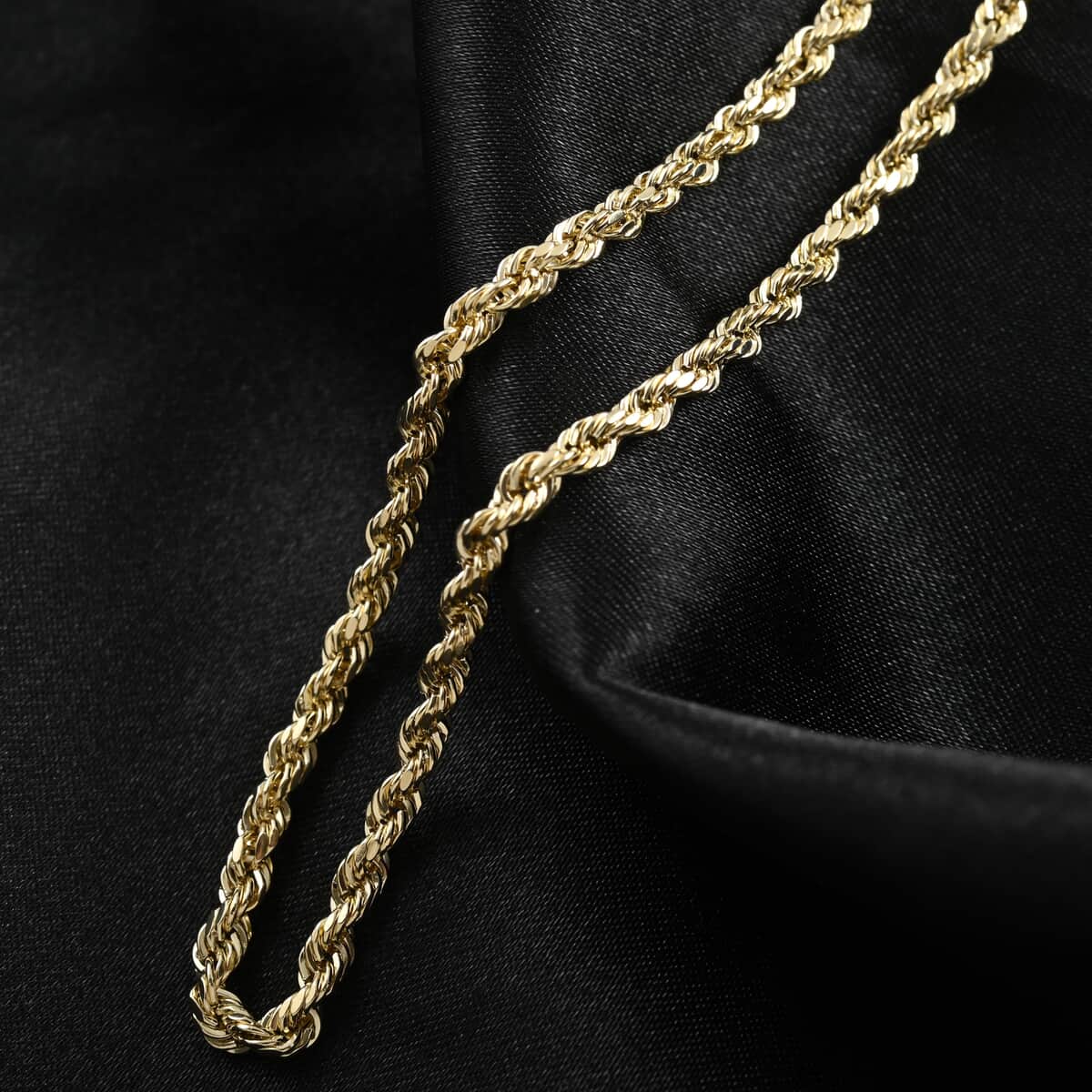 10K Yellow Gold Rope Necklace, Rope Chain Necklace, Gold Chain (24 Inches) image number 1