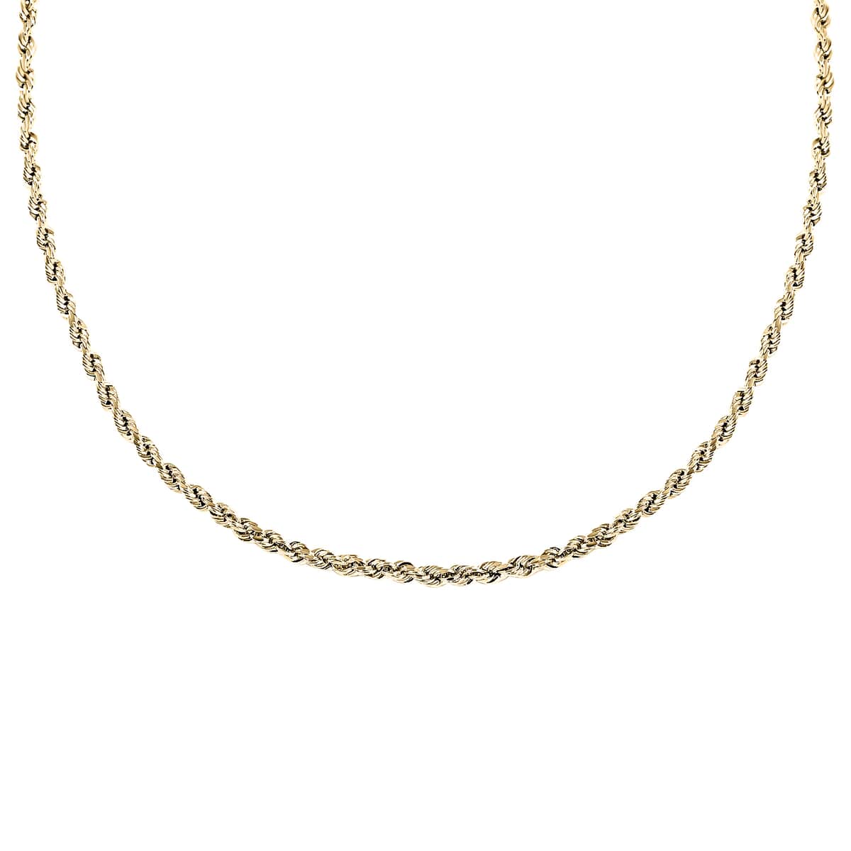 10K Yellow Gold Rope Necklace, Rope Chain Necklace, Gold Chain (24 Inches) image number 3